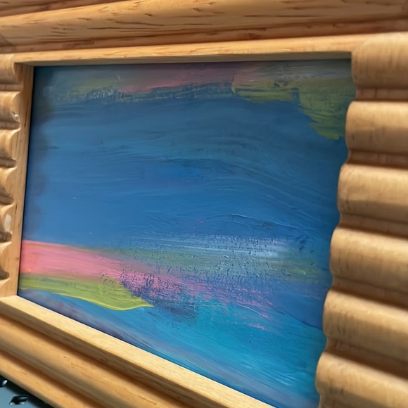 “Incoming Color” Framed Sustainable Abstract handpainted art - Picture 6 of 8